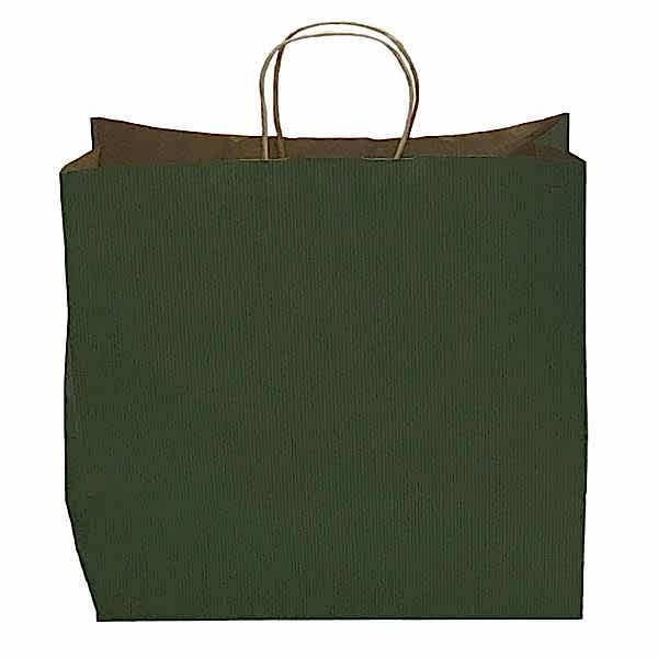 Kraft kağıt Çanta 25X12X31 Cm Yeşil 100 Adet