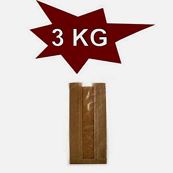 Kese Kağıdı Çizgili Şamua Kraft Pencereli 12X20,5 3 Kilo