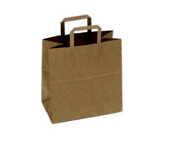 Kraft kağıt Çanta 22X12X29 Cm Flat Sapli 250 Adet (1 KOLİ)
