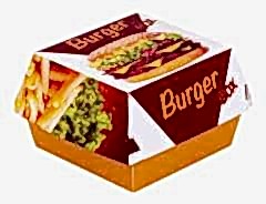 Hamburger Kutusu Karton Fast Food Boy Hamburger Baskılı 50 Adet