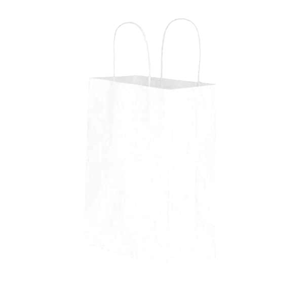 Kraft kağıt Çanta 19X8X24 Cm Beyaz 100 Adet